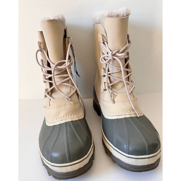 SOREL Men's Caribou Snow Boot Oatmeal Size US 17/ UK 16 - Picture 2 of 10